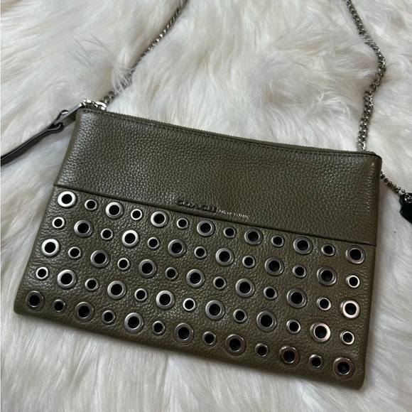 Coach Legacy Double Zip Crossbody Bag 9H00107083 olive green grommet - Picture 3 of 9